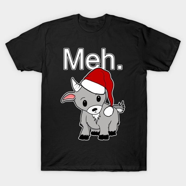 Meh. Christmas goat T-Shirt by Spectralstories